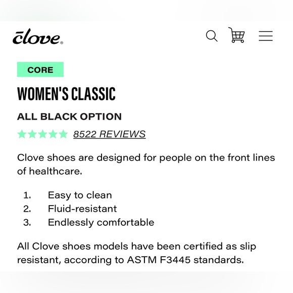 Clove Classic Women’s Nursing Shoes in All Black Option size 7.5 New without box - Picture 10 of 16